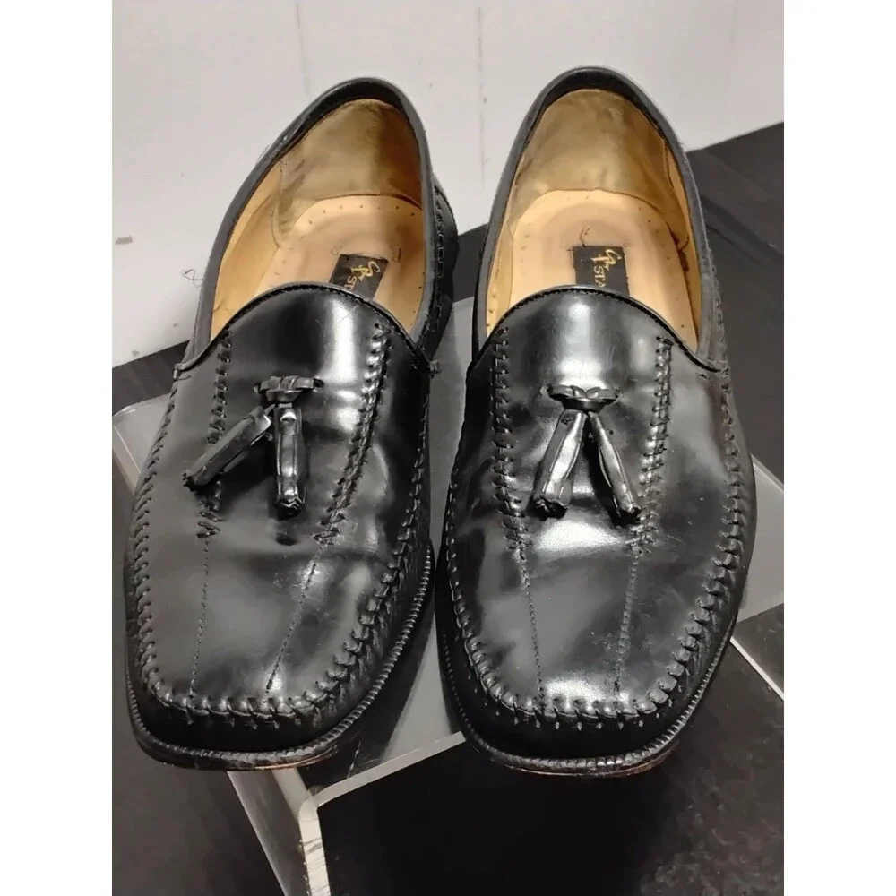 Stacy Adams Size 10M Tassel Loafers Distress Slip On Shoes